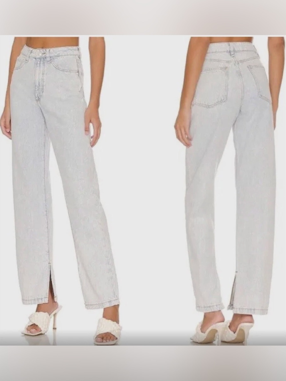 WeWoreWhat Mom Slit Straight-Leg Jeans Size 28